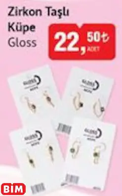 GLOSS ZİRKON TAŞLI KÜPE GLOSS ZİRKON TAŞLI KÜPE